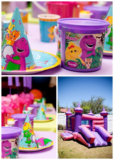 Barney And Friends Birthday Party Ideas, Barney Themed Birthday Party, Barney Party Ideas, Friends Birthday Theme, Barney Birthday Party, Google Birthday, Barney Party, Barney Birthday, Barney The Dinosaur