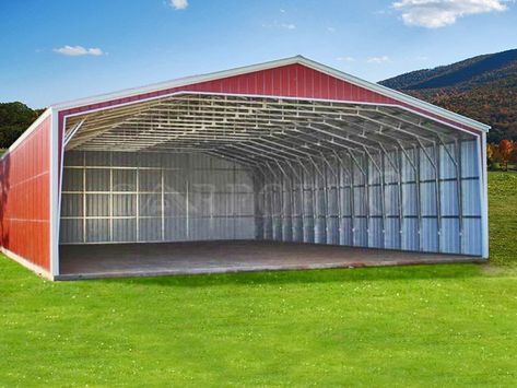 Wide Metal Carport | 40x30 Vertical Roof | Carport1 Carport Storage, Metal Carport Kits, Carport Prices, Carports For Sale, Custom Metal Buildings, Metal Garage Buildings, Carport Kits, Metal Building Designs, Carport Plans