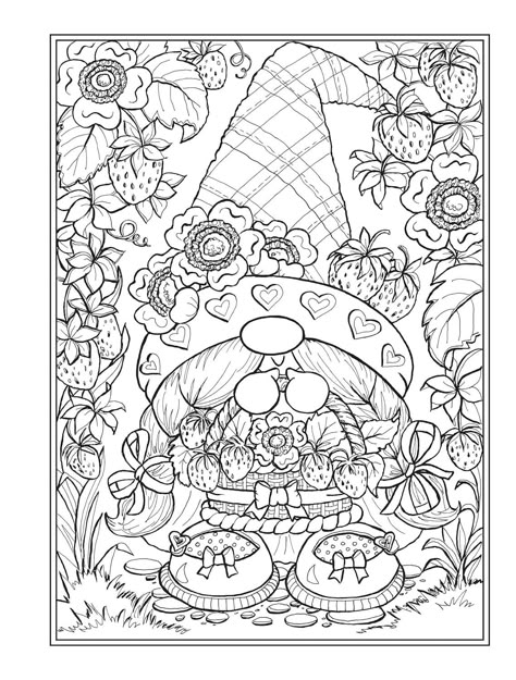 Creative Haven Coloring Pages, Gnome Coloring Pages, Dover Coloring Pages, Pictures For Coloring, Creative Haven Coloring Books, Adult Coloring Books Printables, Spiderman Coloring, Gnome Sweet Gnome, Mario Coloring Pages