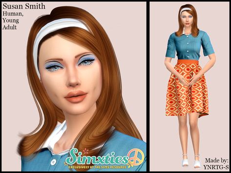 My '60s housewife style sim for tsr collab Housewife Aspiration Sims 4 Cc, Sims 4 Housewife, Sims 4 Cc 1970s, The Sims 4 Cc 60s Hair, Ts4 1960s Cc, 60s Housewife, Premade Sims, Housewife Style, Susan Smith