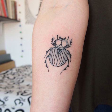 Dung beetle #handpoke Tattoo Beetle, Scarab Beetle Tattoo, Scarab Tattoo, Homemade Tattoos, Dung Beetle, Beetle Tattoo, Tattoos Black, Octopus Tattoos, Clothing Projects