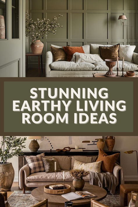 Small Lounge Ideas Colour Schemes, House Decor With Tan Walls, Charcoal Cream Living Room, Olive Green Boho Living Room, Muted Colour Palette Living Room, Home Decoration Inspiration, Neutral Earthy Moody Living Room, Earthy Sitting Room, Living Room Inspiration Beige Walls