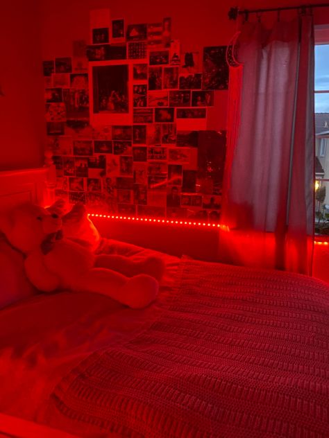 room decor Red Themed Room Aesthetic, Red Themed Room, Red Room Decor, Bedroom Neon, Funny Numbers, Red Room, Bedroom Red, Red Rooms, Girly Accessories