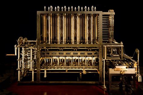 Gigapixel Images: Charles Babbage's Difference Engine #2 Difference Engine, Alter Computer, Steampunk Coffee, Mechanical Computer, Charles Babbage, Mechanical Calculator, Apple Ii, Computer History, Old Technology