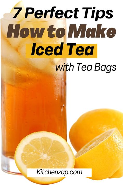 how to Make Iced Tea Iced Tea With Tea Bags, Home Made Ice Tea, Iced Tea Lemonade Recipe, Best Iced Tea Recipe, Homemade Ice Tea, Tea Tasting Party, Cold Tea Recipes, Easy Iced Tea, Ice Tea Recipe