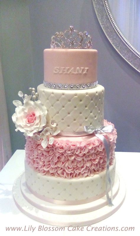 Queens Birthday Cake, Quince Cakes, Blossom Cake, 15th Birthday Cakes, Quinceanera Cakes, Sweet 16 Birthday Cake, 21st Birthday Cakes, Sweet 16 Cakes, Pink Birthday Cakes