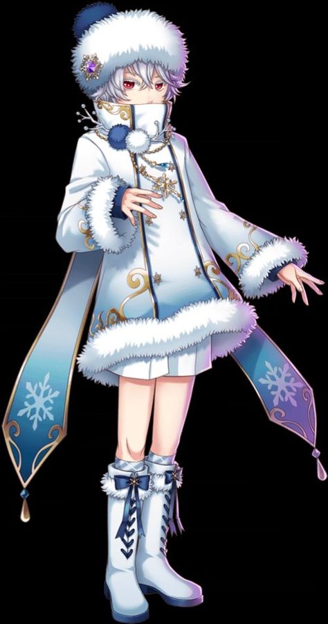 Ice Clothes, Winter Wonderland Outfit, Genshin Oc, Yume 100, Anime References, Wizard Costume, Masc Fashion, Magical Boy, Snow Wear