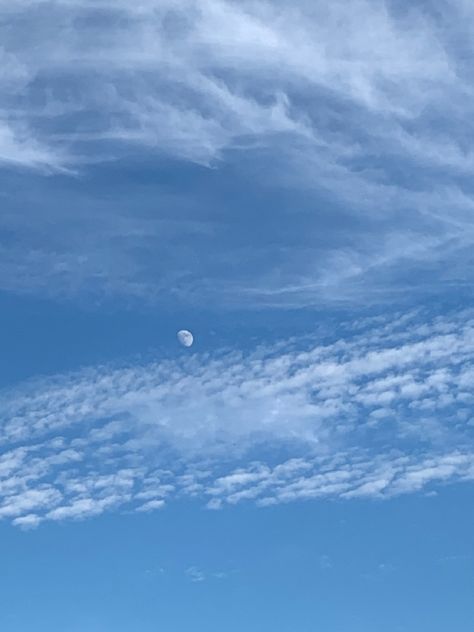 moon / sky picture / clouds / daytime / moons out / blue sky / sunny /moon and cloud picture / pretty sky pictures Moon Daytime, Sky Pictures Clouds, Pretty Sky Pictures, Daytime Moon, Picture Cloud, Sky Pictures, Pretty Sky, Blue Sky, Moon