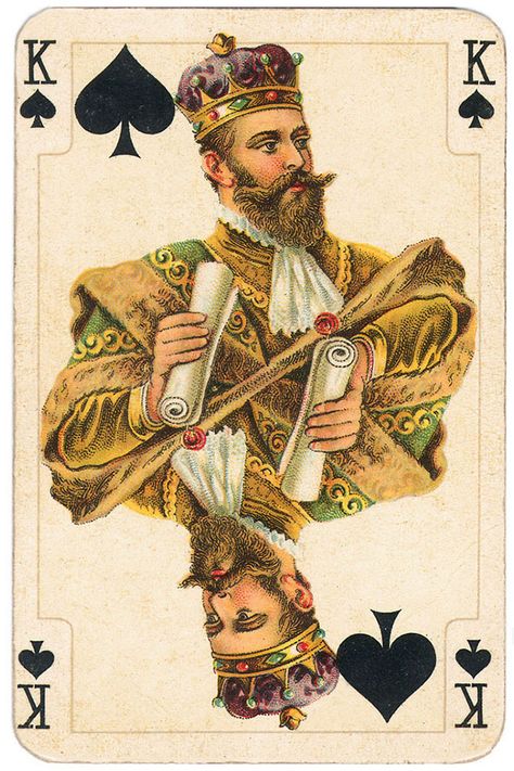 King of spades Allerfeinste Salon Whist Piatnik King Of Hearts Card, Printable Playing Cards, King Of Clubs, King Of Diamonds, King Card, Card Tattoo Designs, Hearts Playing Cards, King Of Spades, Playing Cards Art