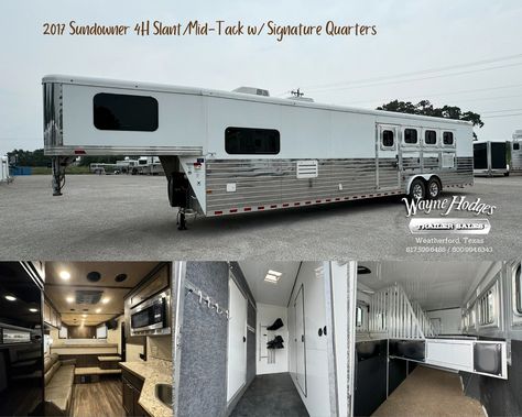 2017 Sundowner 4H Slant - Signature Quarters LQ⁣ $79,900,00 / Full Details in Link In Bio⁣ ⁣ 8'-0" x 36'-0" x 7'-6" Tall⁣ 13'-6" SW Signature Quarters⁣ Mid-Tack⁣ Walk-Thru to LQ⁣ Mangers⁣ ⁣ Wayne Hodges Trailer Sales⁣⁣⁣⁣⁣ Weatherford, TX⁣ 800.994.6343 / 817.599.6488⁣⁣⁣⁣⁣ ⁣⁣⁣⁣⁣ #WayneHodgesTrailerSales #WayneHodgesTrailers #SundownerTrailers #SignatureQuarters #horsetrailer #horse #horses #equine #equestrian #livingquarterstrailers #teamroper #performancehorse #horseshow #wcra #prca #cowboy #w... Team Roper, Barrel Horse, Horse Trailer, Trailers For Sale, Show Horses, Equestrian, Link In Bio, Trailer, Horses