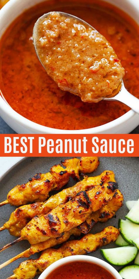 Best Peanut Sauce, Satay Sauce Recipe, Peanut Satay Sauce, Peanut Satay, Homemade Peanut Sauce, Satay Recipe, Peanut Sauce Recipe, Spicy Peanut Sauce, Satay Sauce