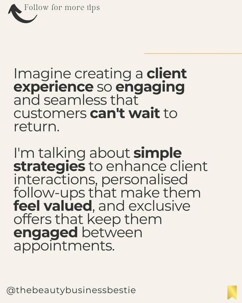 Your work is top notch but clients don't stick around. Sound Familiar? You might think that exceptional treatments should be enough for you to build your client base. It's understandable to feel this way; you've worked hard to perfect your craft. But what if the real issue isn't the quality of your service, but how clients feel during their entire experience with you? Client retention isn't just about the work you do on their hair or skin; it's about the whole experience, from booking to... Client Retention, Love Your Work, Client Experience, Beauty Business, Human Resources, What If, Business Marketing, The Whole, Work Hard