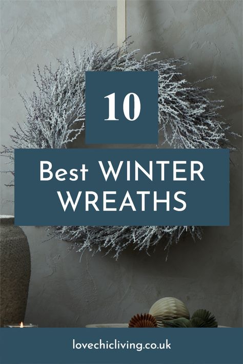 Winter Christmas Wreath, Wearths Ideas Doors Winter, Winter Reefs Front Doors, Diy Winter Wreaths For Front Door, Front Door Wreath For January, Non Holiday Wreath, Winter Season Wreaths, Winter Wreath Not Christmas, Winter Wreaths Ideas