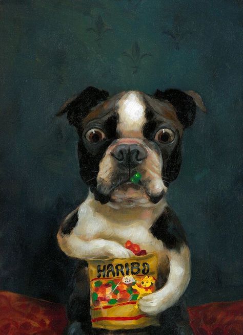 Funny Dog Illustration, Alison Friend, He Likes Me, Toad In The Hole, Bangers And Mash, Arte Peculiar, Insta Profile, Animal Portraits, Insta Profile Pic