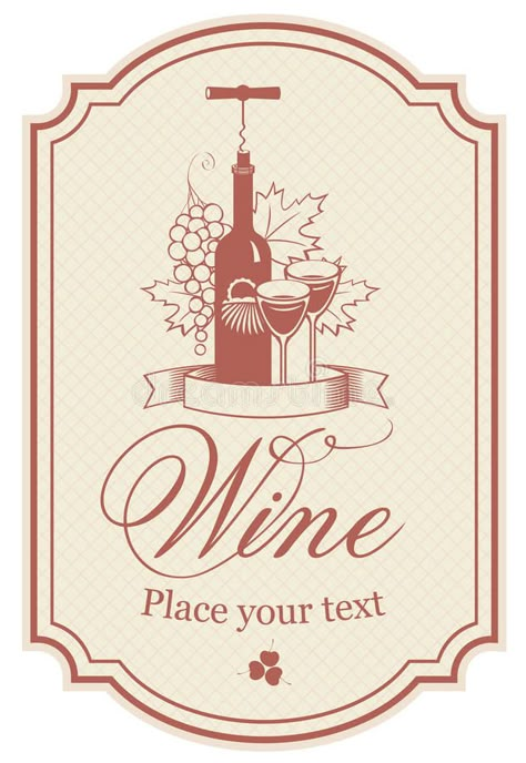 Label for wine vector illustration Wine Label Illustration, Wine Label Inspiration, Wine Logo Design, Wine Vector, Wine Bottle Label Template, Wine Bottle Packaging, Vintage Wine Label, Wine Bottle Label Design, Wine Label Template