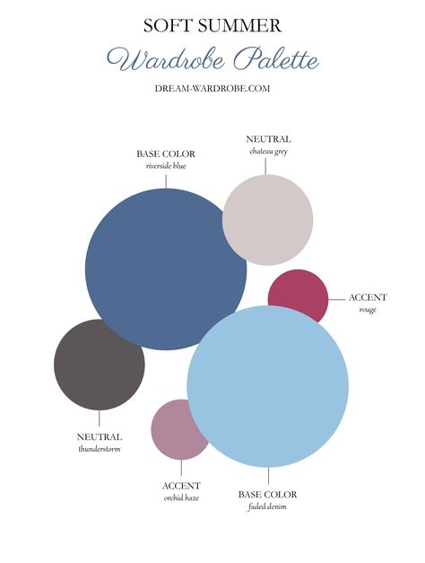 Soft Summer Color Palette and Wardrobe Guide – Dream Wardrobe Soft Summer Wardrobe, Wardrobe Palette, Soft Summer Fashion, Color Analysis Summer, Cool Summer Palette, Soft Summer Palette, Soft Summer Color Palette, Capsule Wardrobe Basics, Soft Summer Colors