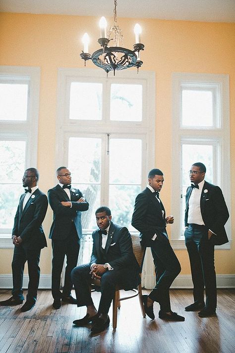 Romantic Black, White and Teal Wedding in Washington DC: Tiffany + Keith | Munaluchi Bride Groomsmen Wedding Photos, Pose Pengantin, Groomsmen Pictures, Groomsmen Photography, Groomsmen Poses, Wedding Party Poses, Men In Suits, Wedding Parties Pictures, Wedding Fotos