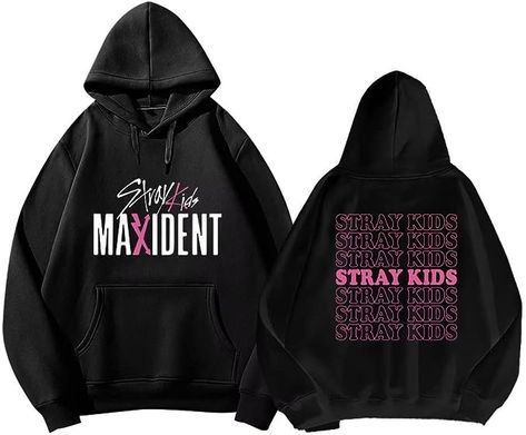 Black Pink Born Pink, Pink Cosplay, Kpop Stray Kids, Stray Kids Outfits, Kids Fans, Born Pink, Hooded Tops, Women Hoodies Sweatshirts, Casual Streetwear