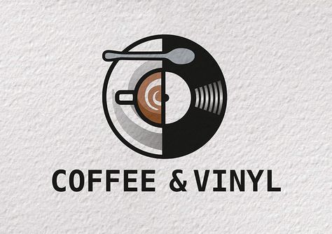 Coffee & Vinyl” café logo concept | lappindesign Vinyl Cafe, Tattoo Music, Retro Cafe, Music Vinyl, Coffee Shop Logo, Auto Retro, Restaurant Logo, Coffee Logo, Cafe Logo