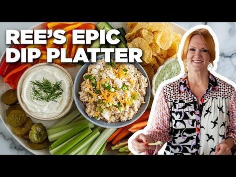 Ree Drummond's Epic Dip Platter | The Pioneer Woman | Food Network - YouTube Roasted Corn Dip, Pioneer Christmas, Veggie Dips, Veggie Dip Recipe, Food Network Recipes Pioneer Woman, Green Goddess Dip, Dip Mixes, Ree Drummond Recipes, Best Dip Recipes