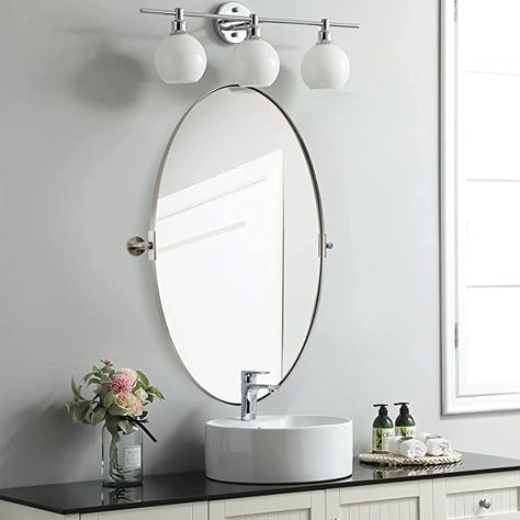 home, mirror, bathroom Pivot Mirror Bathroom, Brushed Nickel Bathroom Mirror, Pivot Bathroom Mirror, Brushed Nickel Mirror, Oval Mirror Bathroom, Moon Mirror, Brushed Nickel Bathroom, Vanity Wall Mirror, Mirror Shapes