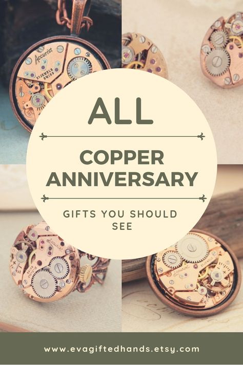 Brilliant gifts for copper wedding anniversary. Great for wife and for husband. You will find copper cufflinks, tie clips, necklaces, keychains, earrings and many more. #copperanniversary #anniversary #weddinganniversary #copper Diy Copper Gifts For Him, Copper Wedding Anniversary Gifts, Copper Anniversary Gifts For Him, Copper Gifts For Him, Copper Gift Ideas, 1st Wedding Anniversary Wishes, Anniversary Wishes For Couple, Copper Wedding Anniversary, First Anniversary Paper