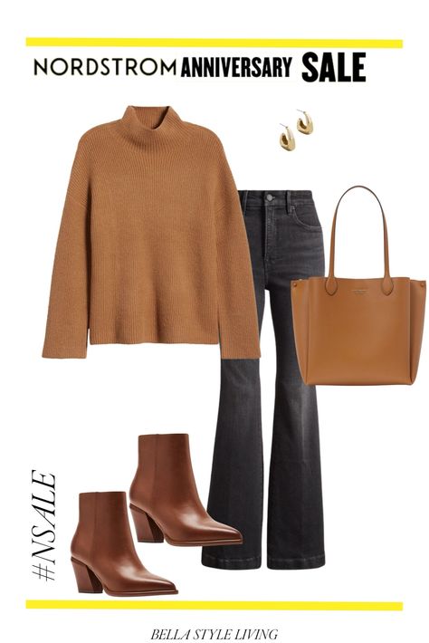 Heeled Brown Boots Outfit, How To Style Brown Boots Ankle, Brown Ankle Boots Outfit Work, Ankle Boots Outfit Work, Heeled Ankle Boots Outfit, Boots Outfit Work, Brown Ankle Boots Outfit, Fall Season Outfits, Fall Weather Outfits