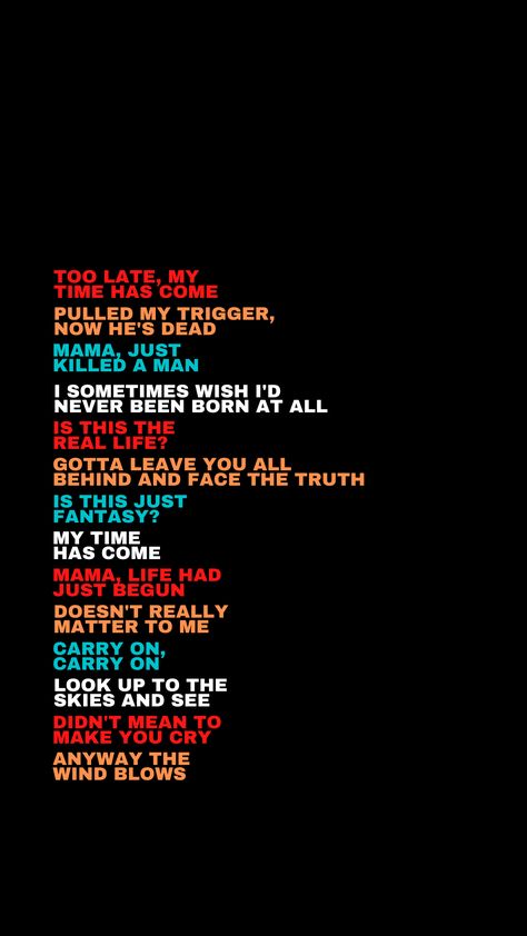 Bohemian Rhapsody Lyrics Wallpaper, Bohemian Rhapsody Aesthetic, Bohemian Rhapsody Wallpaper, Queen Lockscreen, Queen Band Wallpaper, Queen Bohemian Rhapsody, Borhap Cast, Lyric Tattoos, Queens Wallpaper