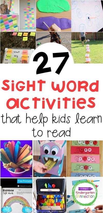 If you're looking to add sight word activities to your Kindergarten learning activities, here are 27 amazing ideas! #kindergarten #sightwords #prek Prek Sight Words, Sight Words Kindergarten Activities, Reading Games For Kids, Kindergarten Word Families, Word Work Kindergarten, Fluency Passages, Literacy Centers Kindergarten, Learning Sight Words, Teaching Sight Words