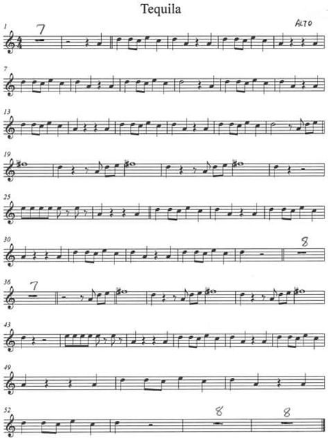 Tequila-Sax Alto Alto Saxophone Music, Oboe Music, Alto Sax Sheet Music, Tenor Saxophone Sheet Music, Trombone Music, Alto Saxophone Sheet Music, Trombone Sheet Music, Fiddle Music, Accordion Music