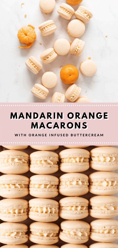 Orange Macarons Recipe, Orange Macaroons, Sun Macarons, Citrus Macarons, Huckleberry Macarons, Orange Macarons, Orange Baking Recipes, French Macaroon Recipes, Macaron Filling