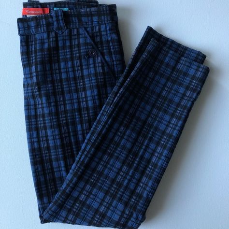 Blue and Black Checkered Trousers Blue Monochromatic Outfit, Checkered Pants Outfit, Blue Plaid Pants, Blue Plaid Suit, Checkered Trousers, American Teen, Checkered Pants, Monochromatic Outfit, Plaid Trousers