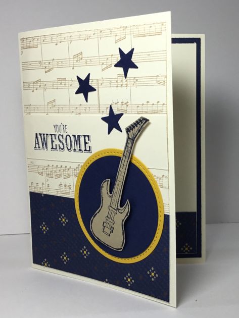 Music Birthday Card, Homemade Card Designs, Musical Cards, Mens Cards, Card Design Handmade, Card Embellishments, Masculine Birthday Cards, Star Cards, Boy Cards