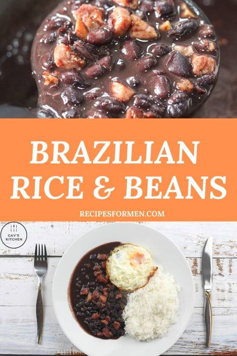 Beans And Rice Brazilian, Brazilian Beans Instant Pot, Brazilian Rice And Beans Recipe, Brazilian Black Beans And Rice, Brazilian Rice Recipes, Brazilian Rice And Beans, Brazilian Beans And Rice, Vegan Brazilian Recipes, Brazilian Beans Recipe