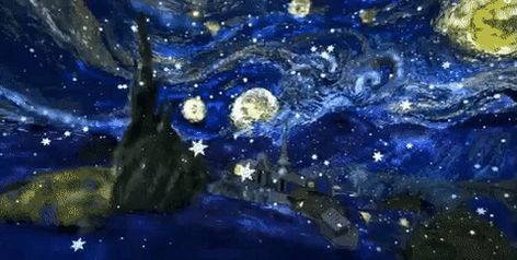 Starry Night Starry Night Wallpaper Gif, Gif Discord Banner Space, Starry Night Gif, Blue Header Gif, Night Sky Gif, Banner Gifs, Starry Night Wallpaper, Star Gif, Gogh The Starry Night