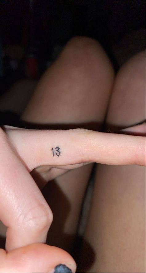 Number Tattoos On Fingers, Number 13 Finger Tattoo, 43 Tattoo Number, Eight Tattoo Number, Tattoo 31 Number, Tiny 13 Tattoo, The Number 13 Tattoo, 13 Tattoos Number, 13 Finger Tattoo