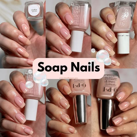 2024 Manicure Trend: Soap Nails — Lots of Lacquer Soap Nails How To, Soapy Nails, Mixing Nail Polish Colors Together, Soap Nails 2024, Soap Manicure, Buffed Nails, Soap Nails, 2024 Manicure, Mua Tips