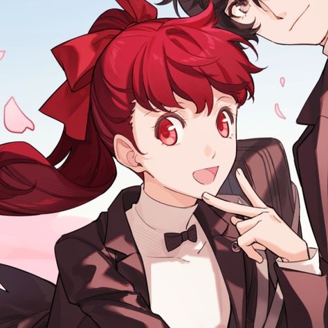 artist Tsubasa_Syaoin Persona 5 Joker And Kasumi, Joker And Sumire Matching Icons, Ren And Sumire, Persona 5 Kasumi Icons, Sumire And Joker, Ren Amamiya X Sumire Yoshizawa, Sumire Yoshizawa Icon Pfp, Kasumi Yoshizawa Pfp, Sumire Yoshizawa Icon