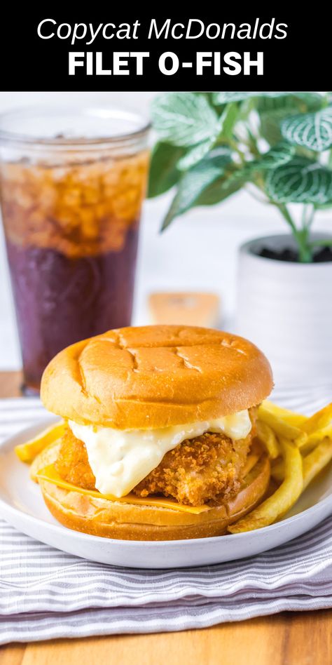 mcdonald's filet-o-fish sandwich with glass of iced team Copycat Filet O Fish, Filet O Fish Recipe, Filet Of Fish Sandwich, Mcdonalds Fillet O Fish, Filet O Fish, Mcdonald’s Fish Fillet Recipe, Fish Fillet Sandwich, Copycat Mcdonald’s Filet O Fish, Fish Filet