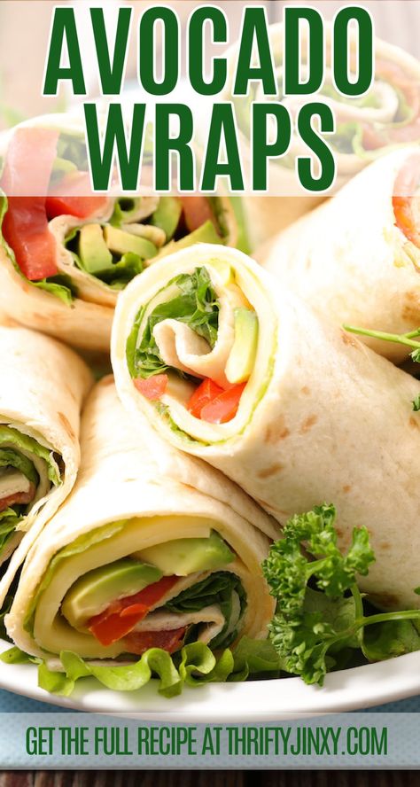 This delicious Avocado Wrap is quick and easy to make with only a few simple ingredients. It's perfect for a quick lunch! Easy Healthy Wrap Recipes, Avocado Wrap Vegetarian, Wraps With Avocado, Avacodo Wraps Recipes, Avocado Wraps Recipes, Avocado Rolls, Avocado Wraps, Avocado Lunch Ideas, Avacado Lunch