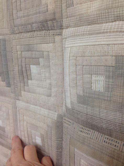 Taupe Quilts, Neutral Quilts, Monochromatic Quilt, Low Volume Quilt, Neutral Quilt, Yoko Saito, Japanese Quilts, Log Cabin Quilts, Grey Quilt