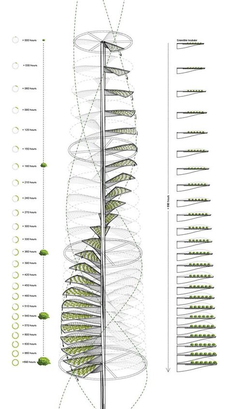 Agriculture 2.0 (Vertical Farming) by Edouard Cabay and Appareil - World of Architecture Vertical Farm Architecture, Vertical Garden Architecture, Motion Architecture, Environmental Architecture, Vertical Farm, Vertical Farming, Architecture Magazine, Urban Agriculture, Architectural Competition