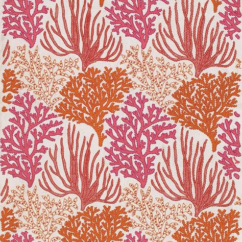 Osborne Pollution Project, Jane Clayton, Nautical Prints, Coral Print, Wallpaper Gallery, China Painting, Fabric Houses, Orange And Pink, Pattern Inspiration