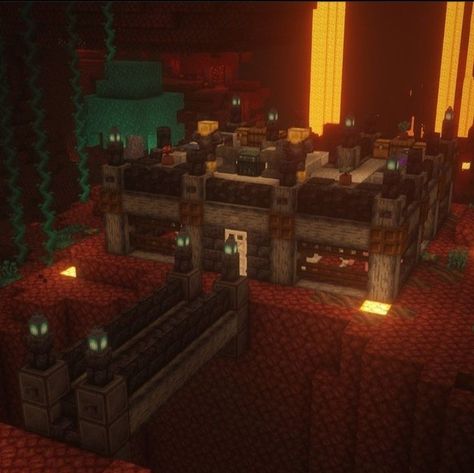 Minecraft Nether Hub Ideas, Minecraft Nether Hub, Nether House, Minecraft Spawn Point Ideas, Nether Hub, Mc Builds, Hobbit Hole, Minecraft Inspo, Minecraft Survival