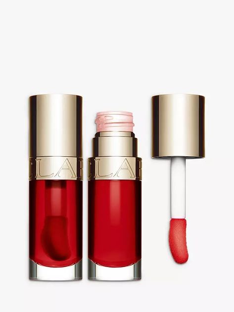 Clarins Lip Comfort Oil, 08 Strawberry Sweetbriar Rose, Clarins Lip Oil, Clarins Skincare, Rose Oil, Beauty Gift Sets, Oil Plant, Soft Lips, Skincare Ingredients, Lip Stain