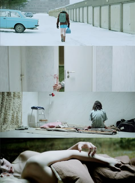 "Låt den rätte komma in" (2008), Tomas Alfredson. DoP: Hoyte Van Hoytema. Let The Right One In, Film Composition, Cinematography Composition, Cinematography Lighting, Light Film, Movie Shots, Film Inspiration, Love Me Like, Great Films