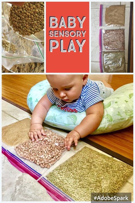 Take beans, sugar, green peas or any dry goods from your cabinet. Poor in the ziplock bag and tape to the floor, table, high chair. Baby Sensory Bags, Baby Development Activities, Infant Sensory Activities, Sensory Bag, Sensory Bags, Baby Sensory Play, Baby Play Activities, Baby Learning Activities, Ziplock Bag