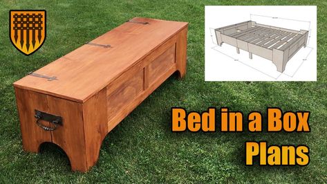 Medieval Bed in a Box Plans: Woodworking Blueprints DIY - Etsy Australia Medieval Bed, Bed In A Box, Woodworking Blueprints, Medieval Furniture, Easy Wood Projects, Easy Wood, Bed Plans, Diy Holz, Box Bed