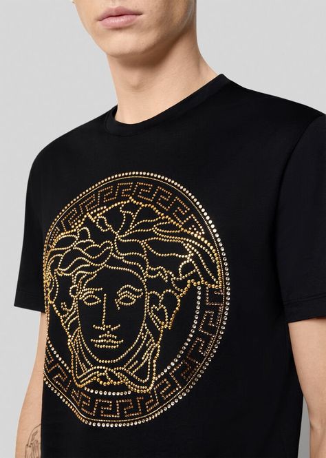 Versace T Shirt Men, Men Tshirt Design, Versace Tshirt, Free Tshirt Design, Versace Pattern, Versace Style, Versace T Shirt, Polo Shirts For Men, Versace Logo