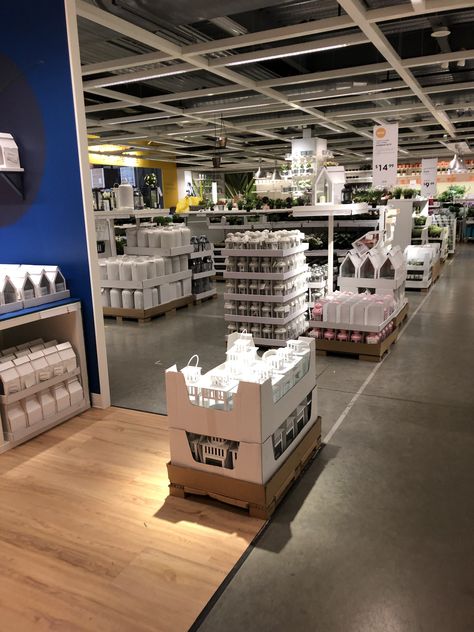 Ikea Inside Store, Outdoor Mall Aesthetic, Supermarket Lighting, Ikea Inside, Asian Convience Store, Japan Convience Store Aesthetic, City Games, Verizon Wireless, Blue Building